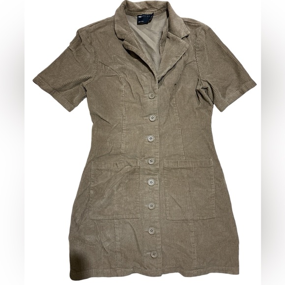 Button through cord mini dress - Picture 6 of 6